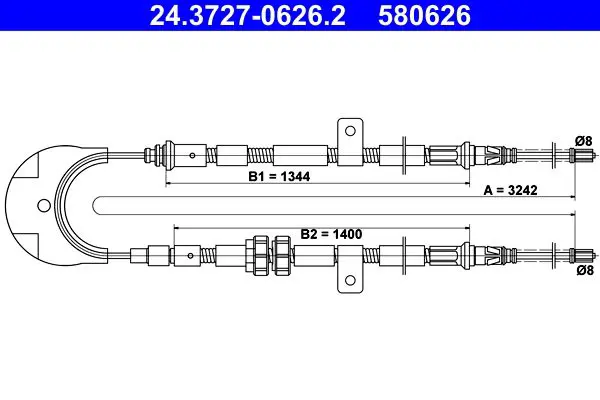 Handler.Part Cable, parking brake ATE 24372706262 1