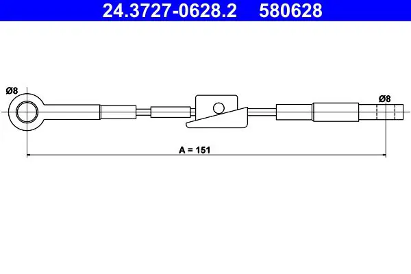 Handler.Part Cable, parking brake ATE 24372706282 1