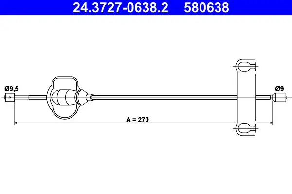 Handler.Part Cable, parking brake ATE 24372706382 1