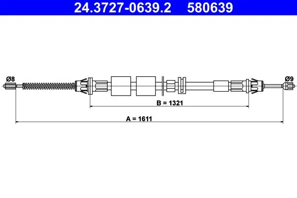 Handler.Part Cable, parking brake ATE 24372706392 1