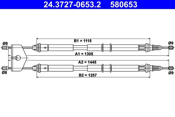 Handler.Part Cable, parking brake ATE 24372706532 1