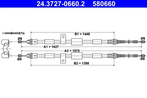 Handler.Part Cable, parking brake ATE 24372706602 1