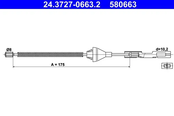 Handler.Part Cable, parking brake ATE 24372706632 1