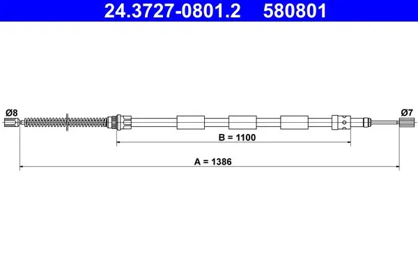 Handler.Part Cable, parking brake ATE 24372708012 1