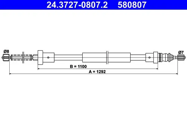 Handler.Part Cable, parking brake ATE 24372708072 1