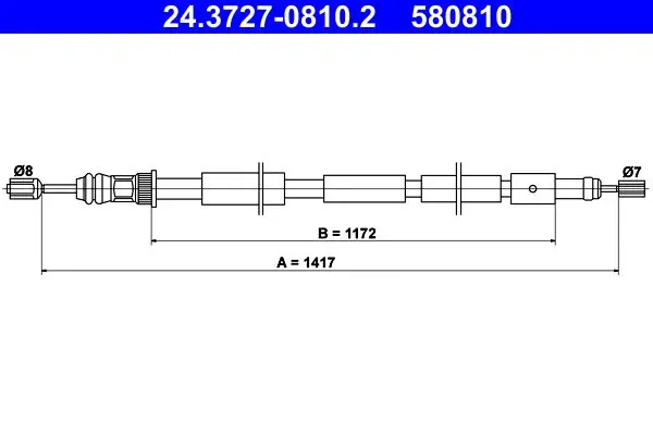 Handler.Part Cable, parking brake ATE 24372708102 1