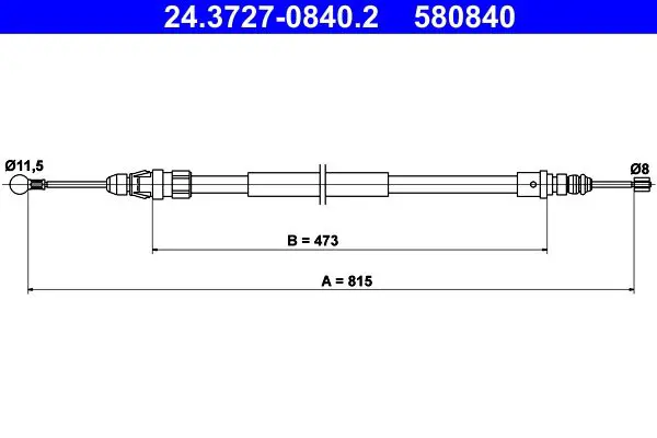 Handler.Part Cable, parking brake ATE 24372708402 1