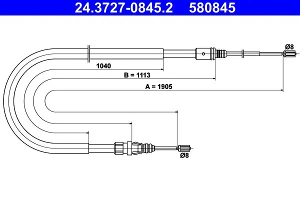 Handler.Part Cable, parking brake ATE 24372708452 1