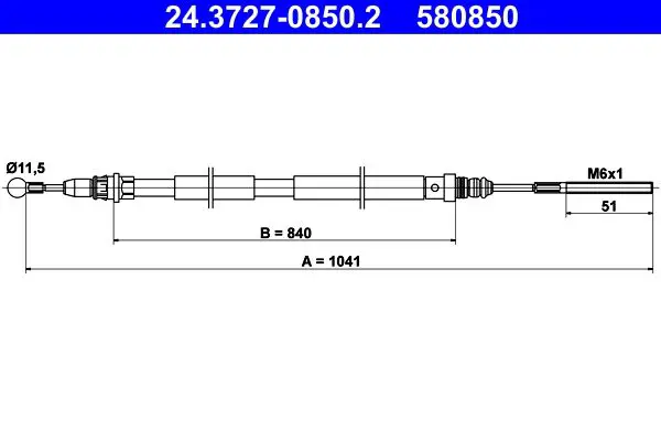 Handler.Part Cable, parking brake ATE 24372708502 1