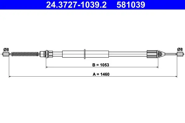 Handler.Part Cable, parking brake ATE 24372710392 1