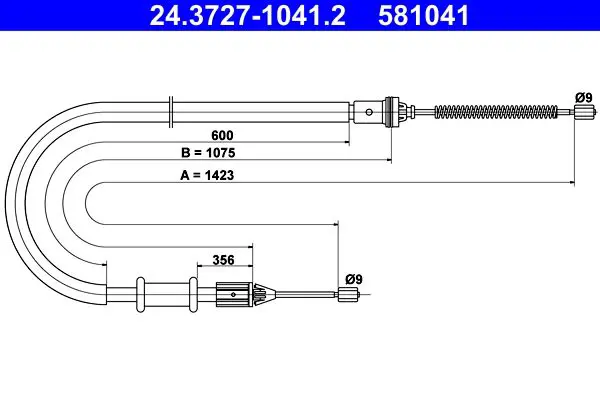 Handler.Part Cable, parking brake ATE 24372710412 1