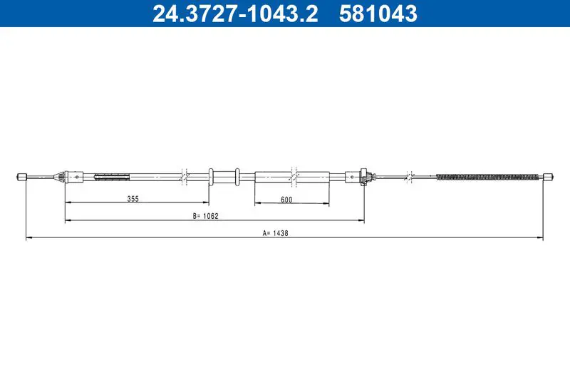 Handler.Part Cable, parking brake ATE 24372710432 1