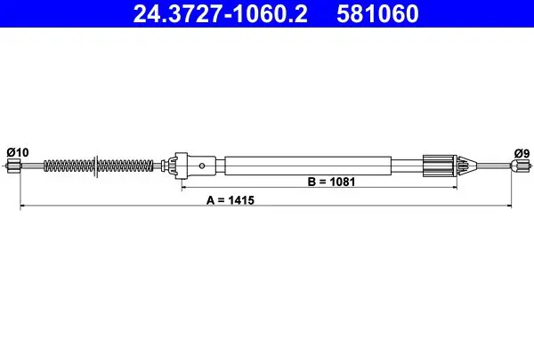 Handler.Part Cable, parking brake ATE 24372710602 1