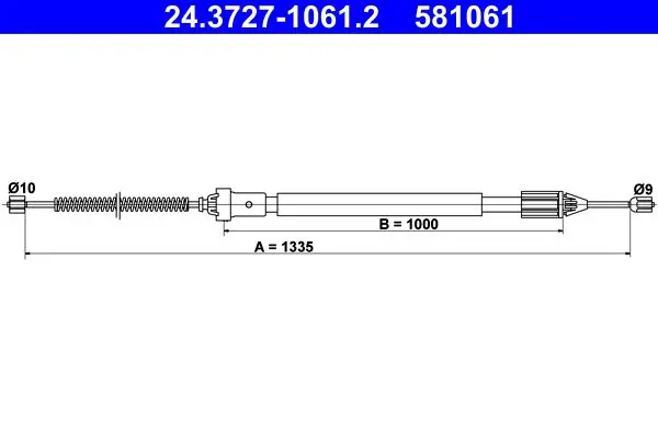 Handler.Part Cable, parking brake ATE 24372710612 1