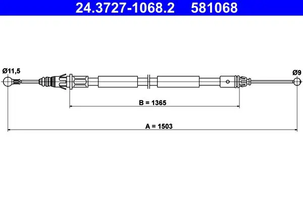 Handler.Part Cable, parking brake ATE 24372710682 1