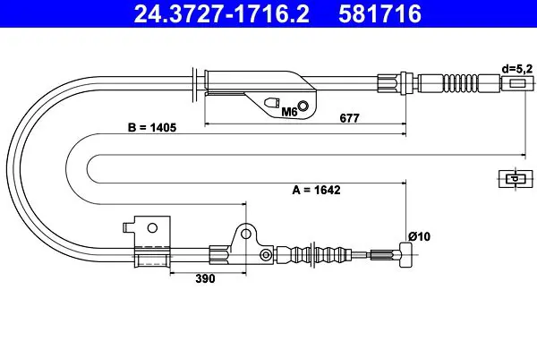 Handler.Part Cable, parking brake ATE 24372717162 1