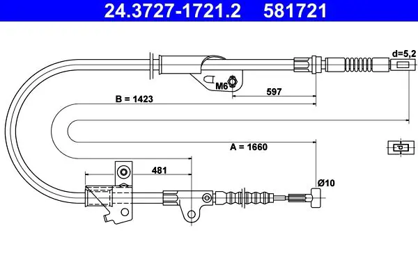 Handler.Part Cable, parking brake ATE 24372717212 1