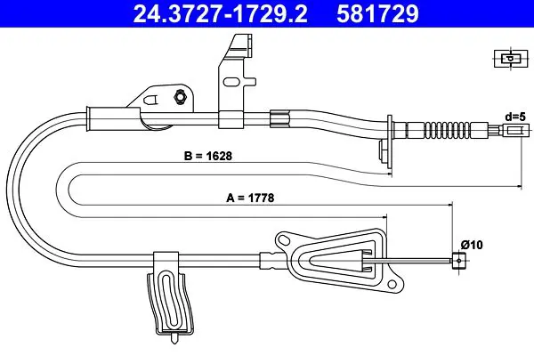 Handler.Part Cable, parking brake ATE 24372717292 1