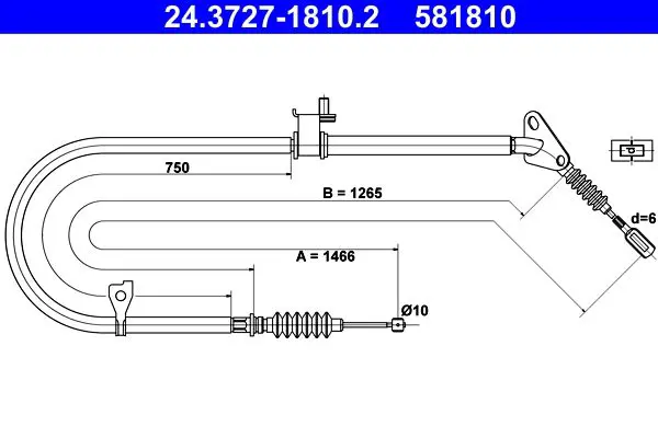 Handler.Part Cable, parking brake ATE 24372718102 1