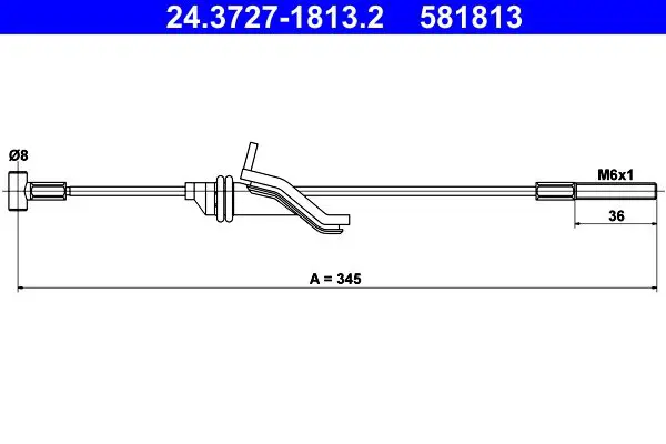 Handler.Part Cable, parking brake ATE 24372718132 1