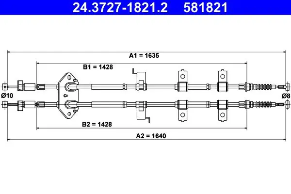 Handler.Part Cable, parking brake ATE 24372718212 1