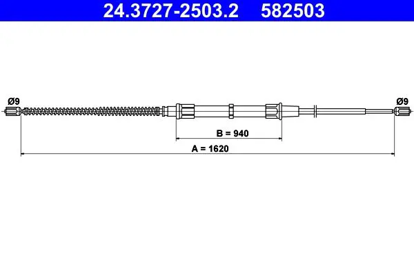 Handler.Part Cable, parking brake ATE 24372725032 1