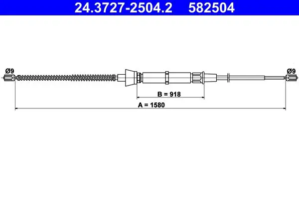 Handler.Part Cable, parking brake ATE 24372725042 1