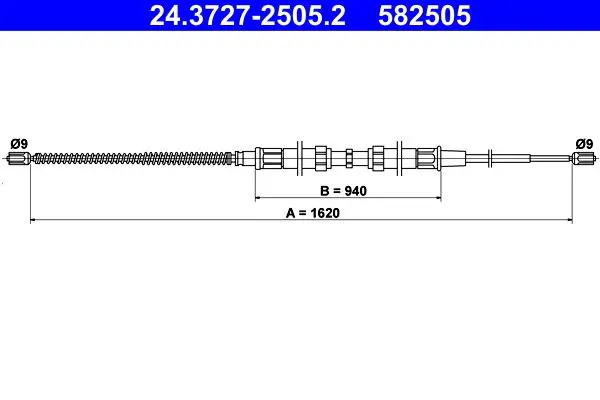 Handler.Part Cable, parking brake ATE 24372725052 1