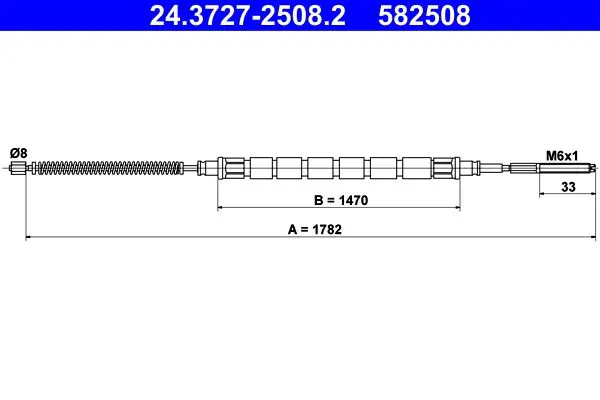 Handler.Part Cable, parking brake ATE 24372725082 1