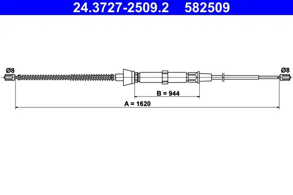 Handler.Part Cable, parking brake ATE 24372725092 1