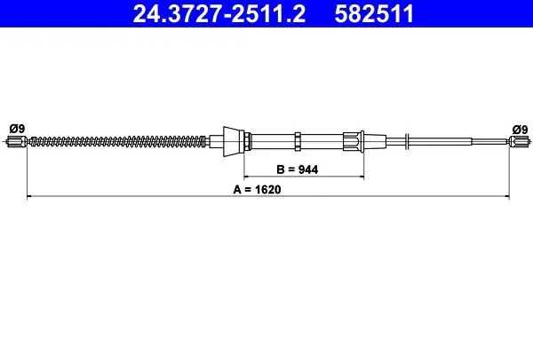 Handler.Part Cable, parking brake ATE 24372725112 1