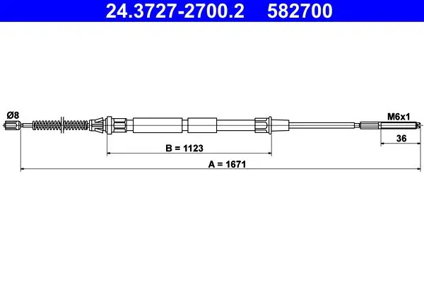 Handler.Part Cable, parking brake ATE 24372727002 1