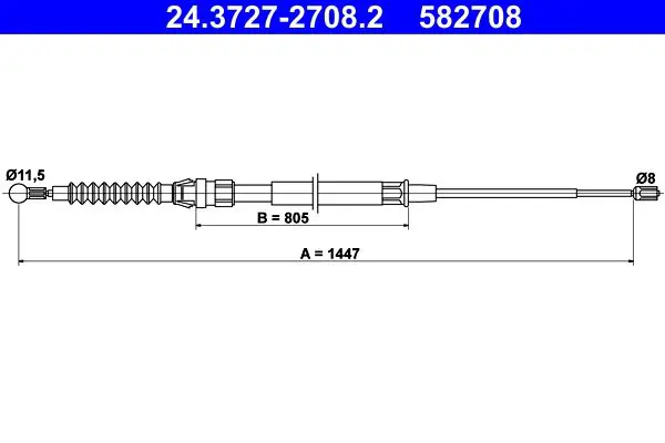 Handler.Part Cable, parking brake ATE 24372727082 1