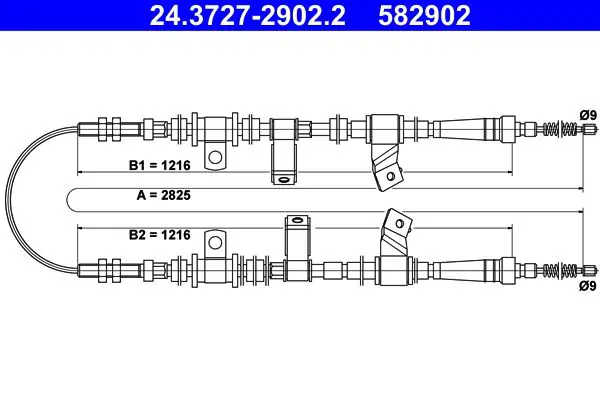 Handler.Part Cable, parking brake ATE 24372729022 1