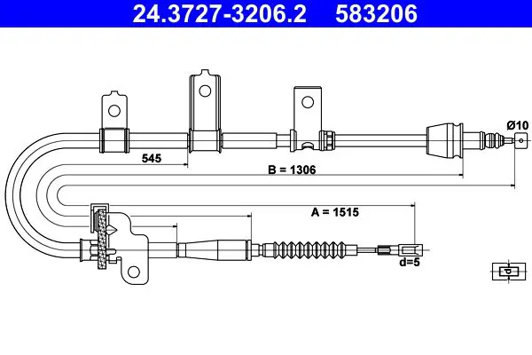 Handler.Part Cable, parking brake ATE 24372732062 1