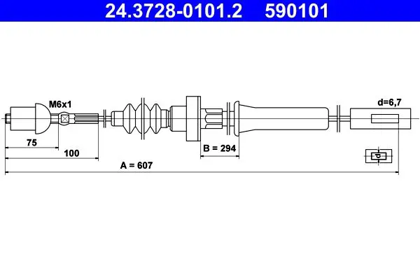 Handler.Part Clutch cable ATE 24372801012 1