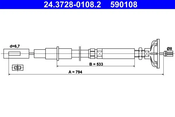 Handler.Part Clutch cable ATE 24372801082 1