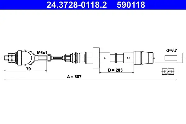 Handler.Part Clutch cable ATE 24372801182 1