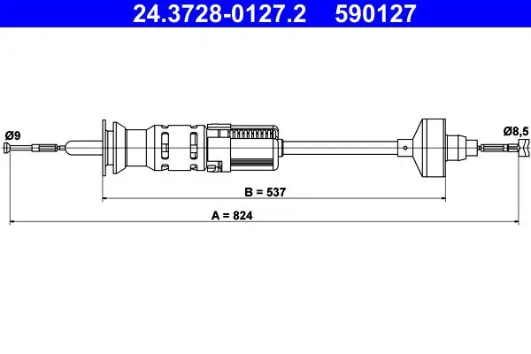 Handler.Part Clutch cable ATE 24372801272 1