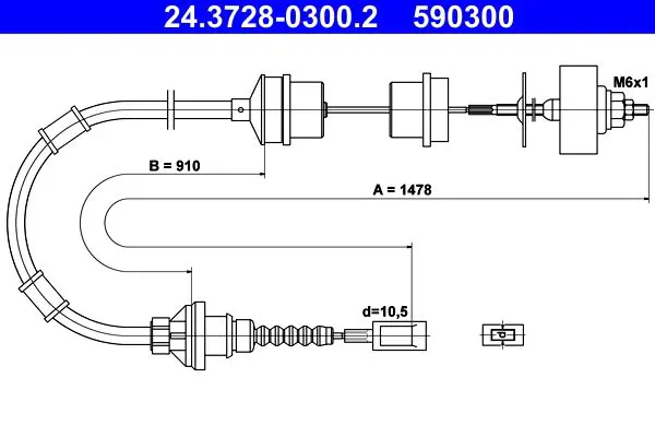 Handler.Part Clutch cable ATE 24372803002 1