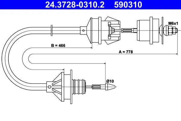 Handler.Part Clutch cable ATE 24372803102 1