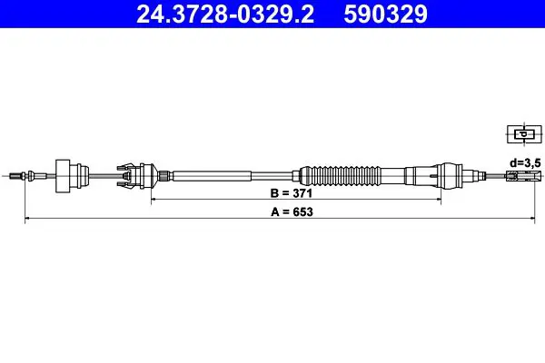 Handler.Part Clutch cable ATE 24372803292 1