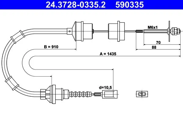 Handler.Part Clutch cable ATE 24372803352 1