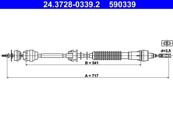 Handler.Part Clutch cable ATE 24372803392 1