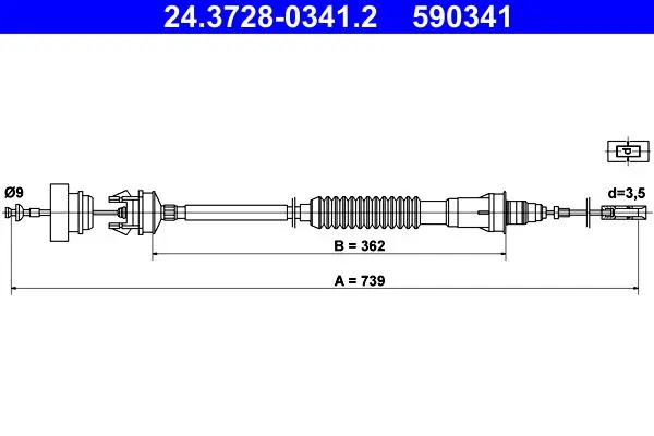 Handler.Part Clutch cable ATE 24372803412 1