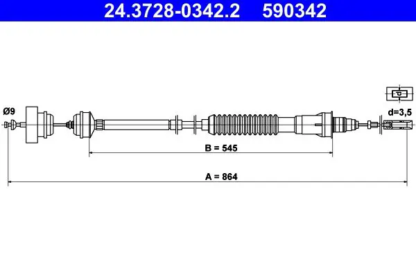 Handler.Part Clutch cable ATE 24372803422 1