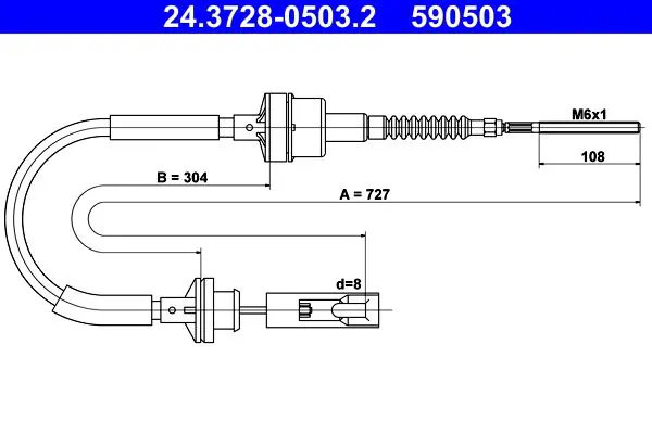 Handler.Part Clutch cable ATE 24372805032 1