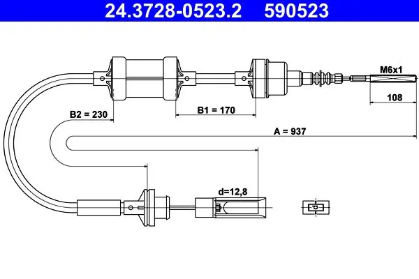 Handler.Part Clutch cable ATE 24372805232 1