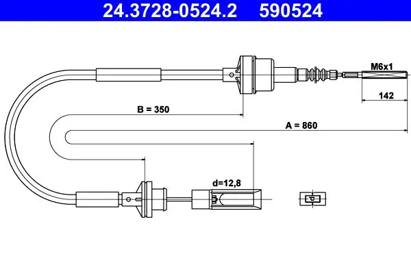 Handler.Part Clutch cable ATE 24372805242 1