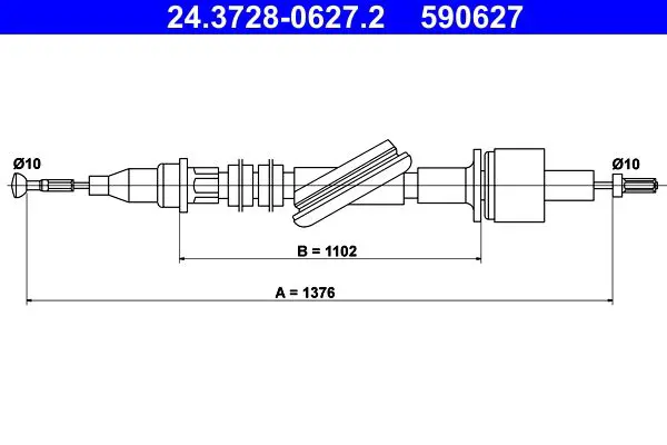 Handler.Part Clutch cable ATE 24372806272 1